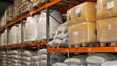 Raw materials warehouse in Anklam for the storage of high-quality raw materials