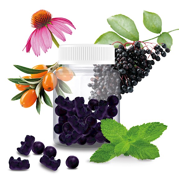 Product concept: food supplement Immune Booster Gummies